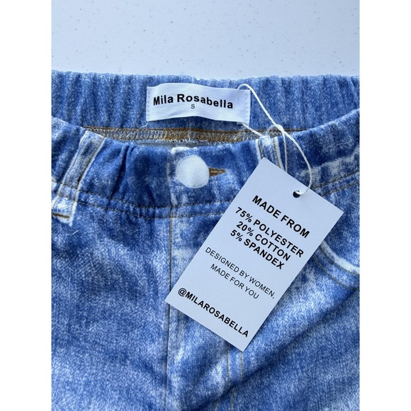 The VIRAL Denim Sweatpant Jeans Small Mila Rosabella Wide Leg High Waisted Jean - Picture 2 of 7